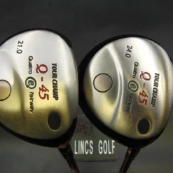 Japanese Set Of 2 X Tour Champ Q-45 21° & 24° Woods Regular Graphite Shafts