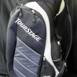 7 Division Bridgestone TourStage Black Silver Cart Trolley Golf Clubs Bag