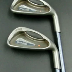 Ladies Set Of 2 X Ping G2 Orange Dot Irons 7 & 8 Stiff Steel Shafts Ping Grips