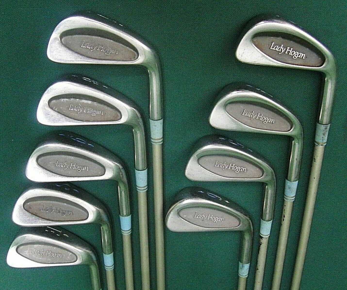Ladies Set Of 9 X Lady Hogan Irons 3-SW Ladies Graphite Shafts Chamois Grips 4 Ladies Set Of 9 X Lady Hogan Irons 3-SW Ladies Graphite Shafts Chamois Grips - Image 2
