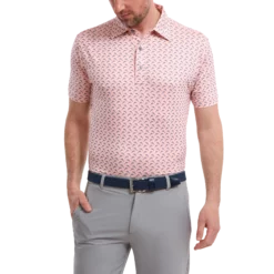 FootJoy Leaping Dolphins Print Lisle Golf Shirt 88352 -Golf Bags shop FJ 88352 02