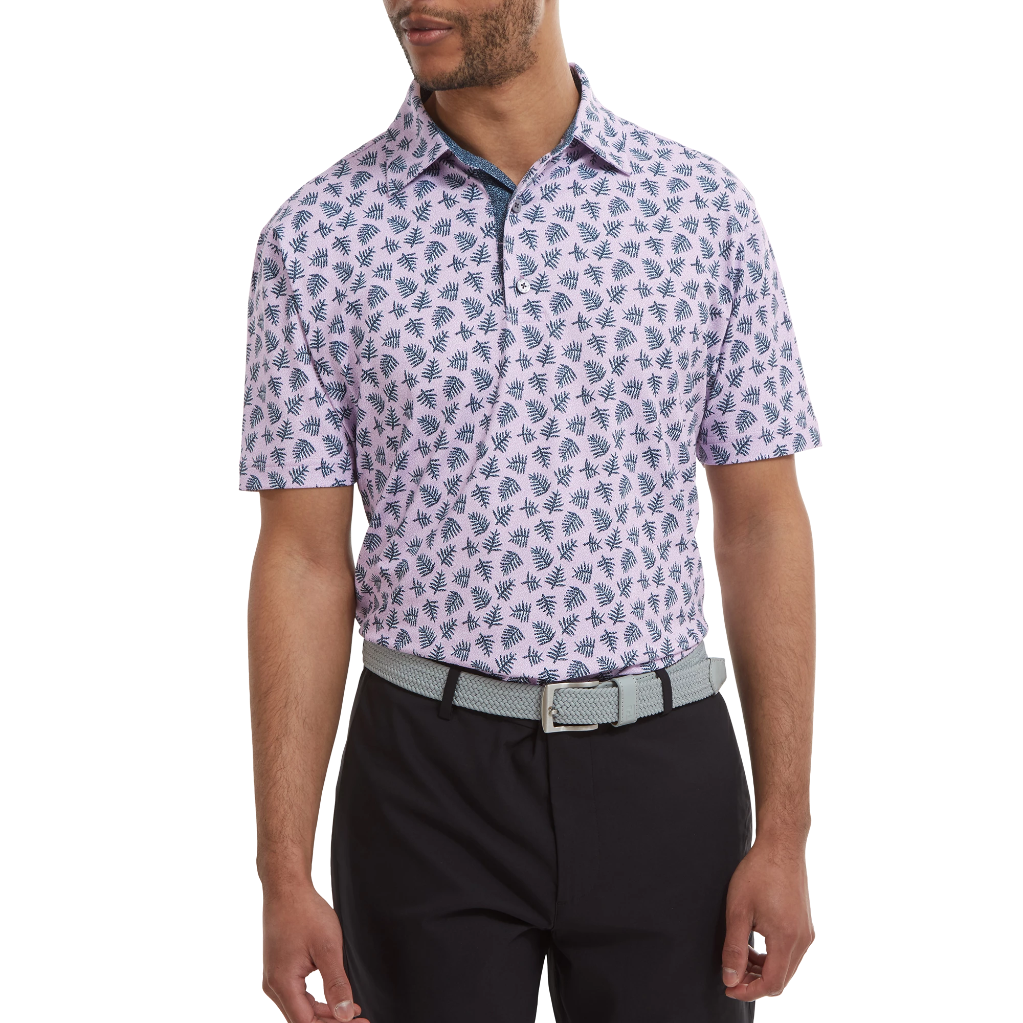 FootJoy Shadow Palm Print Pique Golf Shirt 88373 5 FootJoy Shadow Palm Print Pique Golf Shirt 88373 - Image 3