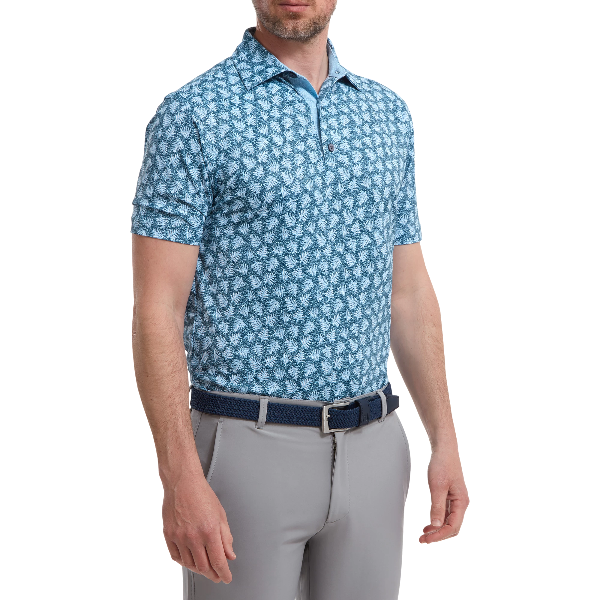 FootJoy Shadow Palm Print Pique Golf Shirt 88375 5 FootJoy Shadow Palm Print Pique Golf Shirt 88375 - Image 3