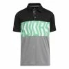 Adidas Junior Print Colorblock Polo Shirt H38824 -Golf Bags shop H38824 1 APPAREL Photography FrontView white