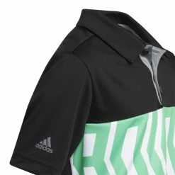 Adidas Junior Print Colorblock Polo Shirt H38824 -Golf Bags shop H38824 5 APPAREL Photography DetailView2 white