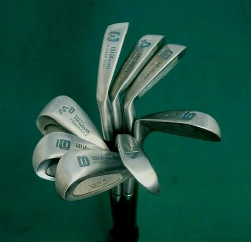 Lincs_golf Vintage Ladies Set Of 8 X Wilson 1200 Power Sole Irons 3-PW Ladies Steel Shafts 3 Lincs_golf Vintage Ladies Set Of 8 X Wilson 1200 Power Sole Irons 3-PW Ladies Steel Shafts