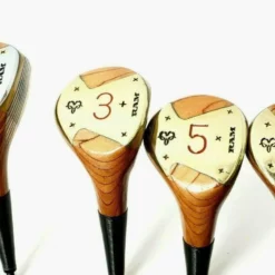 Lincs_golf Vintage Set Of 4 X Ladies Ram Golden Girl Woods 1 3 5 & 7 Ladies Steel Shafts