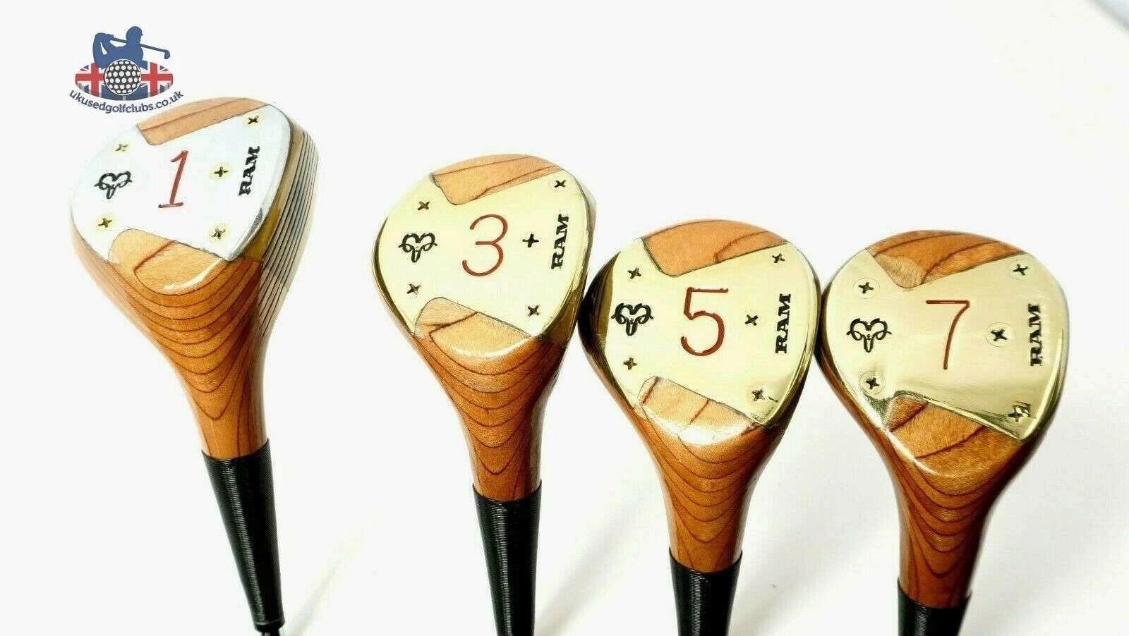 Lincs_golf Vintage Set Of 4 X Ladies Ram Golden Girl Woods 1 3 5 & 7 Ladies Steel Shafts 3 Lincs_golf Vintage Set Of 4 X Ladies Ram Golden Girl Woods 1 3 5 & 7 Ladies Steel Shafts